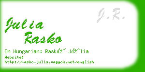 julia rasko business card